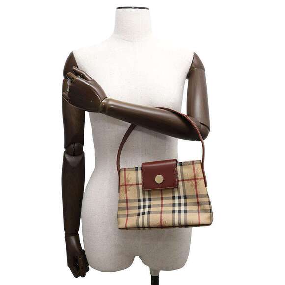 Burberry Check Leather Handbag Bag - Picture 4 of 11